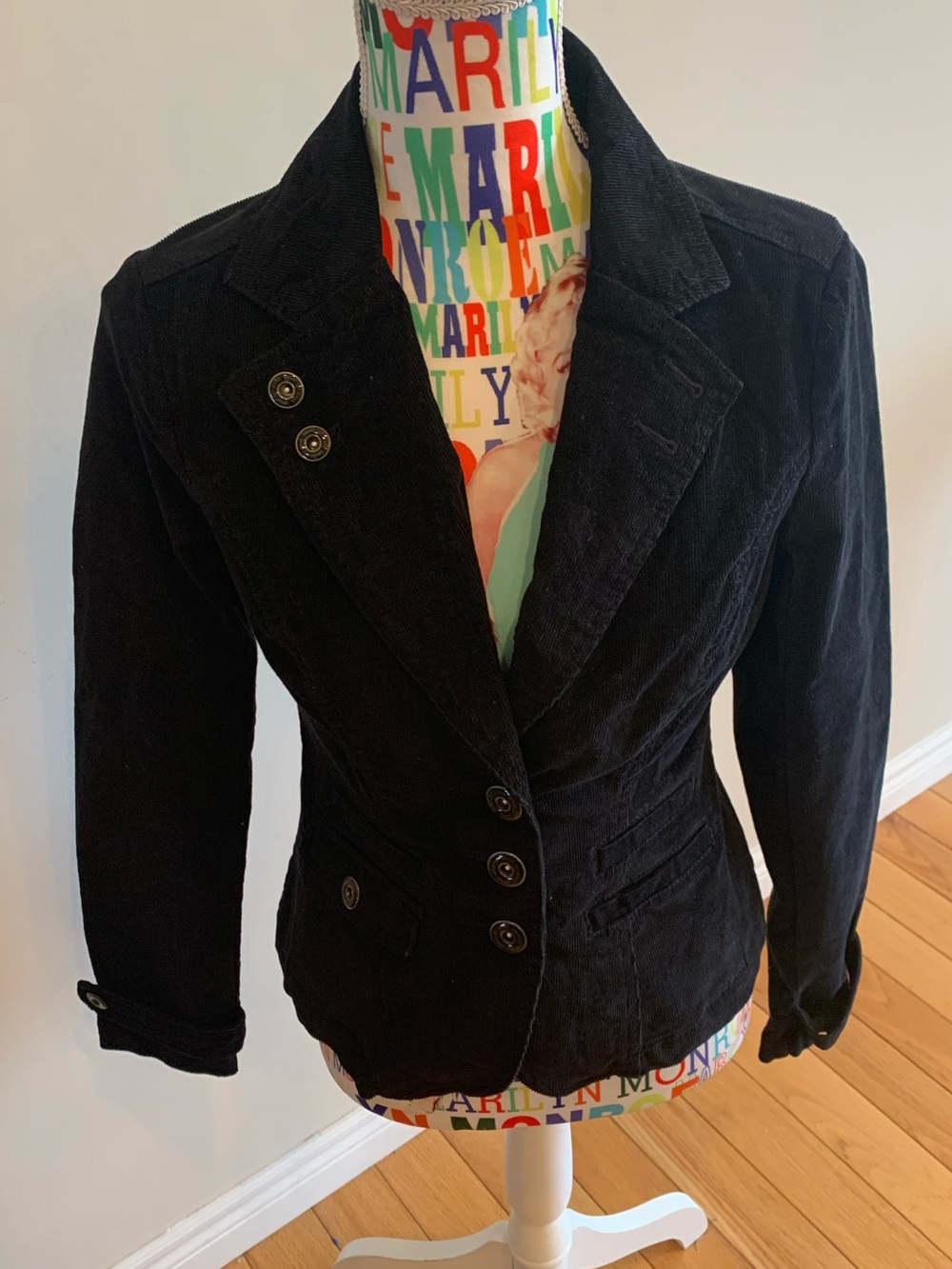 NWT Smart Set Black Corduroy Tailored Blazer